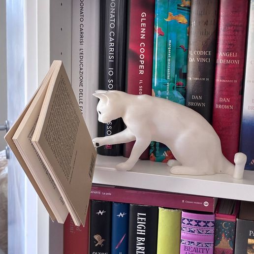 Suporte Gato branco lateral